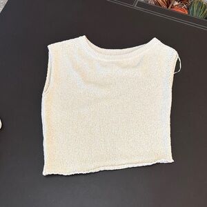Women's Sleeveless Knit Tank Top - Cream